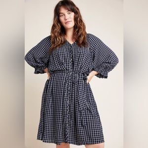 Anthropologie Sara Smocked Shirtdress